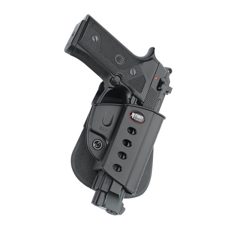נרתיק לאקדח טאורוס PT92 ולאקדחי ברטה מסדרות Vertec, Elite, 92 ו-96, עם פאדל לנשיאה חיצונית – FOBUS