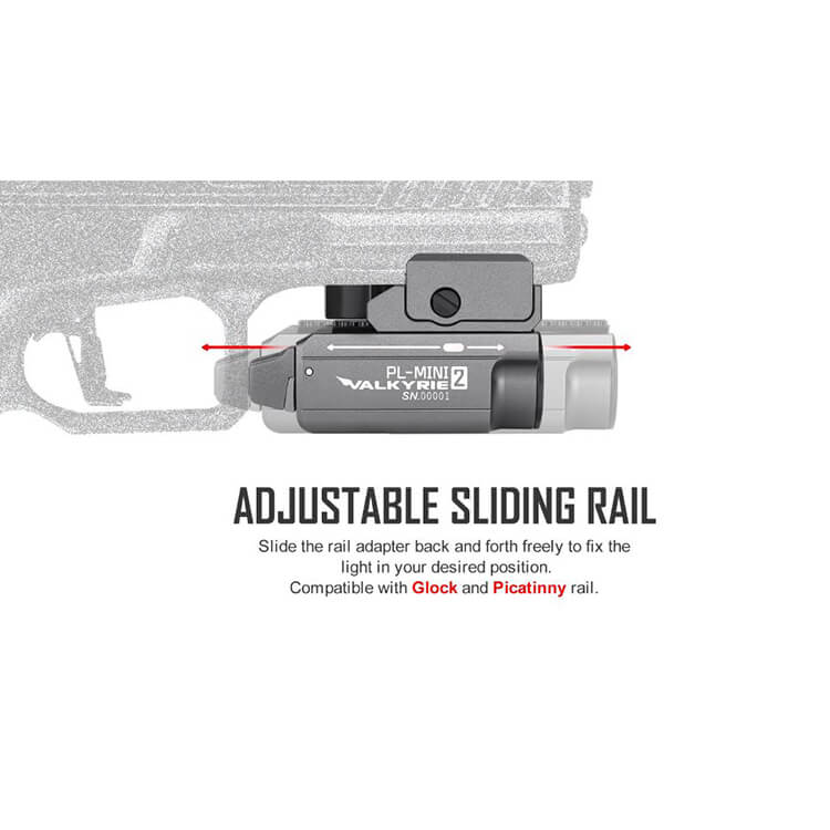 הרכבת פנס ואלקירי PL Mini 2 על אקדח – OLIGHT