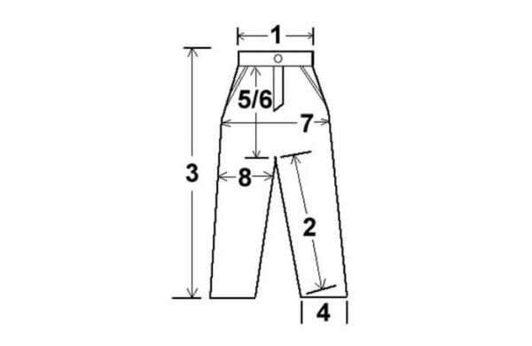 מכנס מדי ב' מידות - איור למציאת המידה הנכונה
