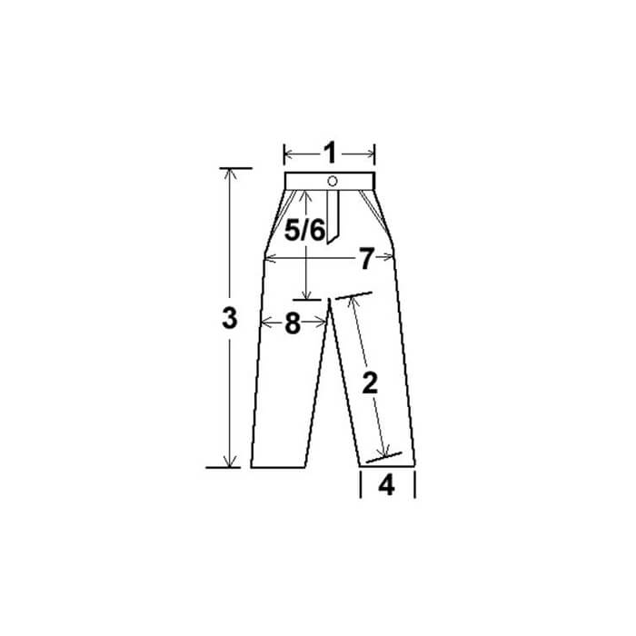 מכנס מדי ב’ מידות – איור איך למדוד