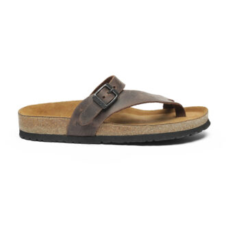 סנדלי אצבע לגבר – דגם עומר של טבע נאות – חום טוף משומן סנדלי אצבע לגבר – דגם עומר של טבע נאות – חום טוף משומן