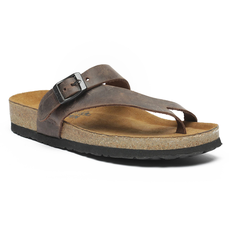 סנדלי אצבע לגבר – דגם עומר של טבע נאות – חום טוף משומן עור