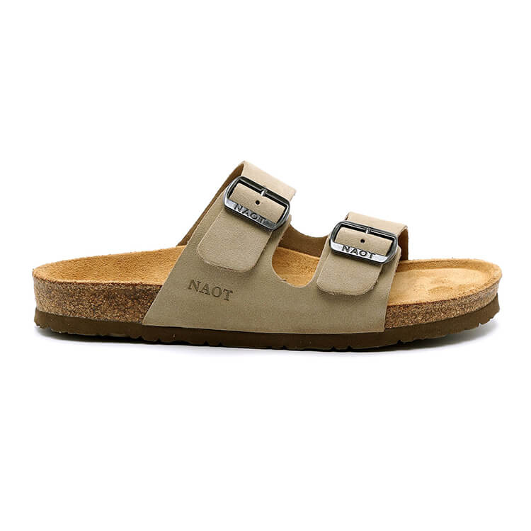 סנדלי טבע נאות לגברים דגם שחר צבע חום טבעי, זמש