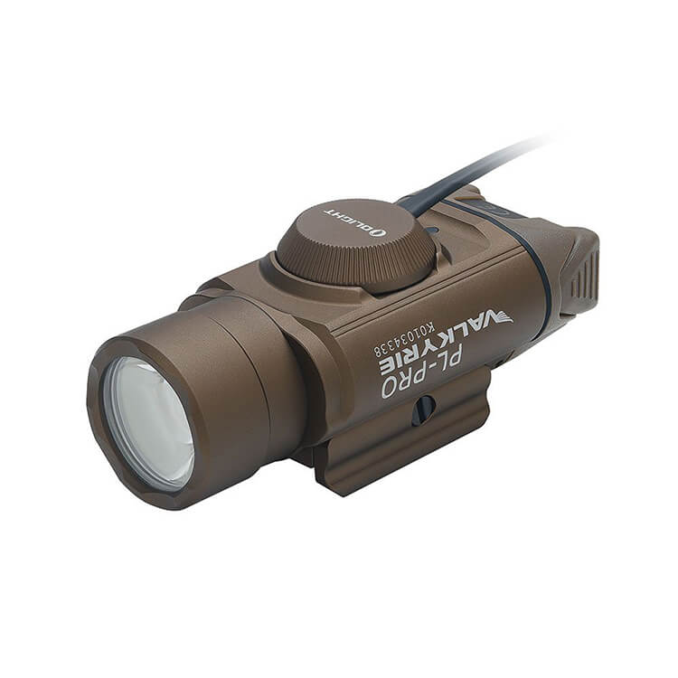 פנס לאקדח גלוק ולמסילות פיקטיני, 1500 לומנס, דגם PL-PRO של OLIGHT – חום – בטעינה