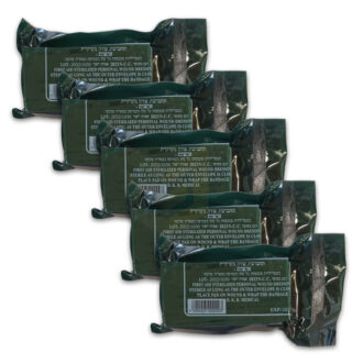 תחבושת אישית צבאית מעוקרת, תקנית וסטרילית לקניה אונליין - אריזת חמישיה