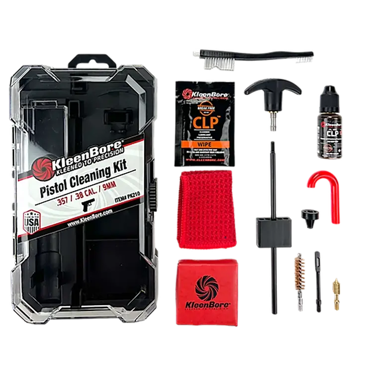 ערכה לניקוי לאקדח 9 פתוחה