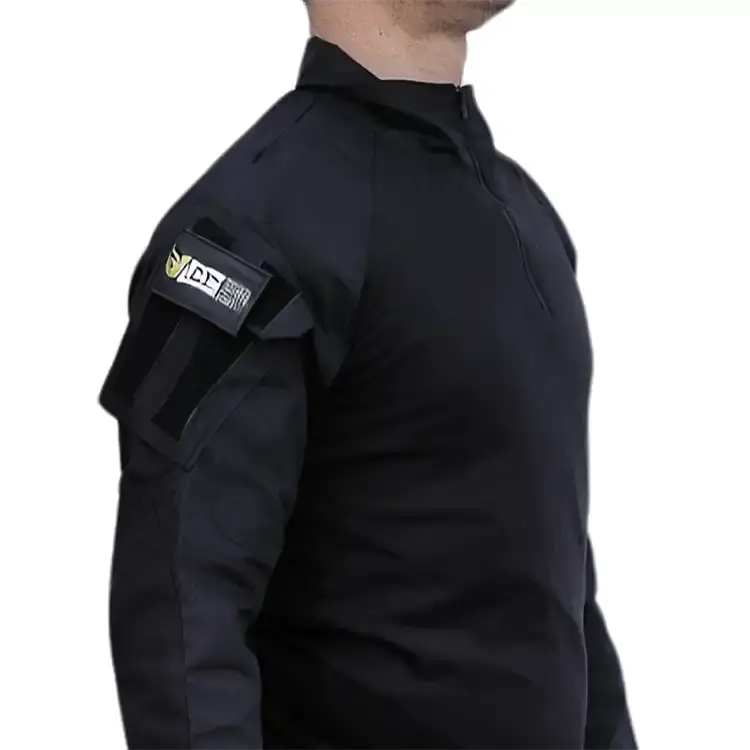 חולצה טקטית – ירוק – שחור שחור צד