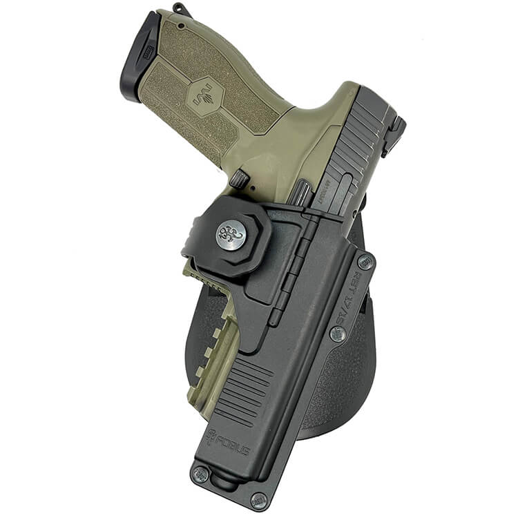 נרתיק לאקדחים עם ציין לייזר או פנס, בעל חיתוך המתאים לאקדח עם כוונת – Fobus RBT19 לאקדח מצדה