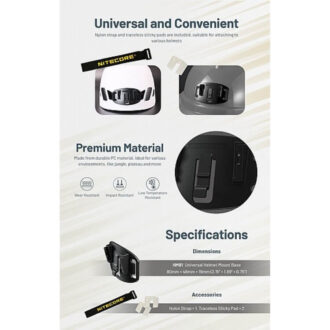 מתאם פנס לקסדת בטיחות לפנסים NU31 NU33 של Nitecore – מפרט מתאם פנס לקסדת בטיחות לפנסים NU31 NU33 של Nitecore – מפרט