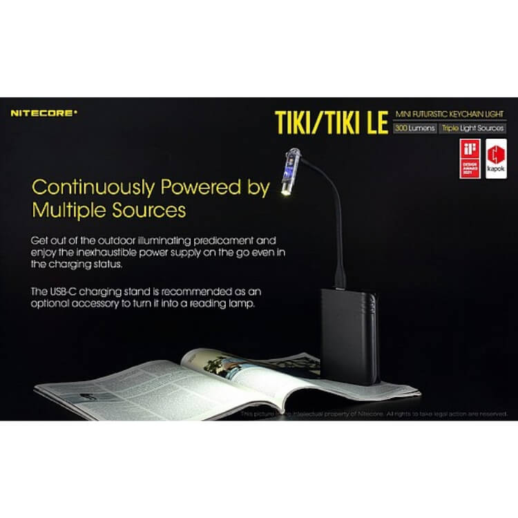 פנס כיס זעיר נטען 300 לומן, עם מחזיק מפתחות – Nitecore