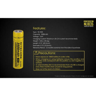 סוללת 18650 ליתיום נטענת 3500mAh של Nitecore סוללת 18650 ליתיום נטענת 3500mAh של Nitecore