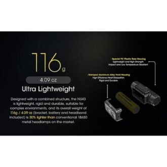 פנס ראש קל משקל ונטען, 1400 לומן – Nitecore פנס ראש קל משקל ונטען, 1400 לומן – Nitecore