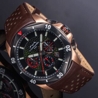 שעון לגבר רצועת עור חומה צידי שעון לגבר רצועת עור חומה צידי