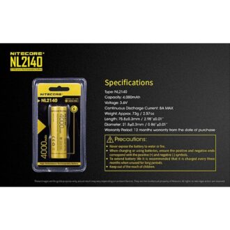 בטריית ליתיום נטענת 21700 5300mAh של Nitecore בטריית ליתיום נטענת 21700 5300mAh של Nitecore