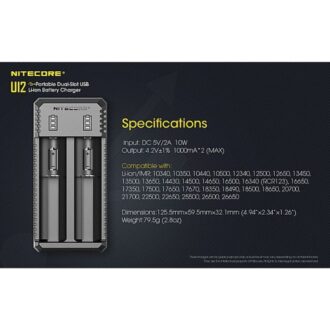 מטען סוללות נייד, עם חיבור USB לסוגי סוללות שונים – Nitecore מטען סוללות נייד, עם חיבור USB לסוגי סוללות שונים – Nitecore