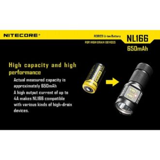 סוללת RCR123A ליתיום נטענת 650mAh של Nitecore סוללת RCR123A ליתיום נטענת 650mAh של Nitecore
