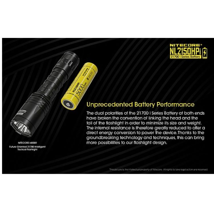 סוללת ליתיום 21700 נטענת 5000mAh של Nitecore