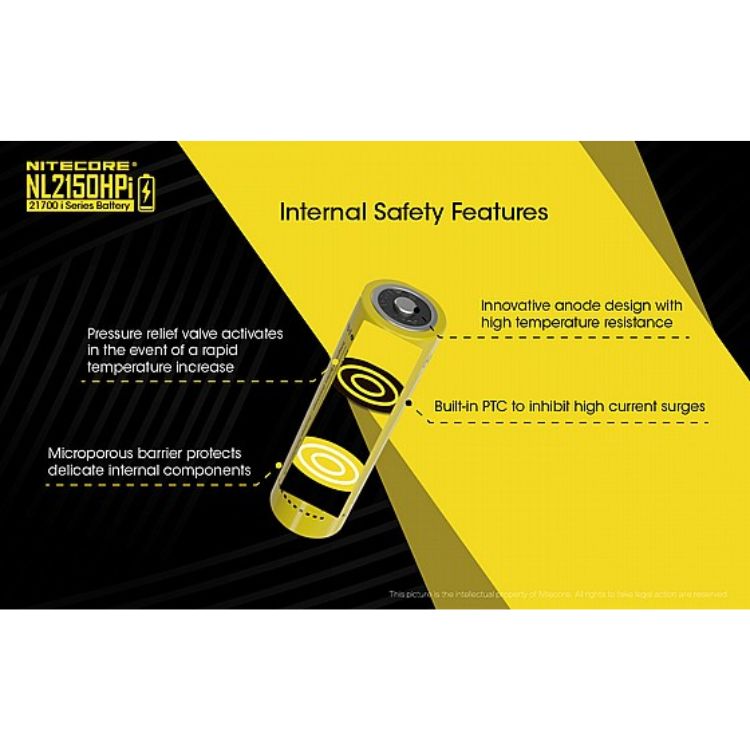 סוללת ליתיום 21700 נטענת 5000mAh של Nitecore