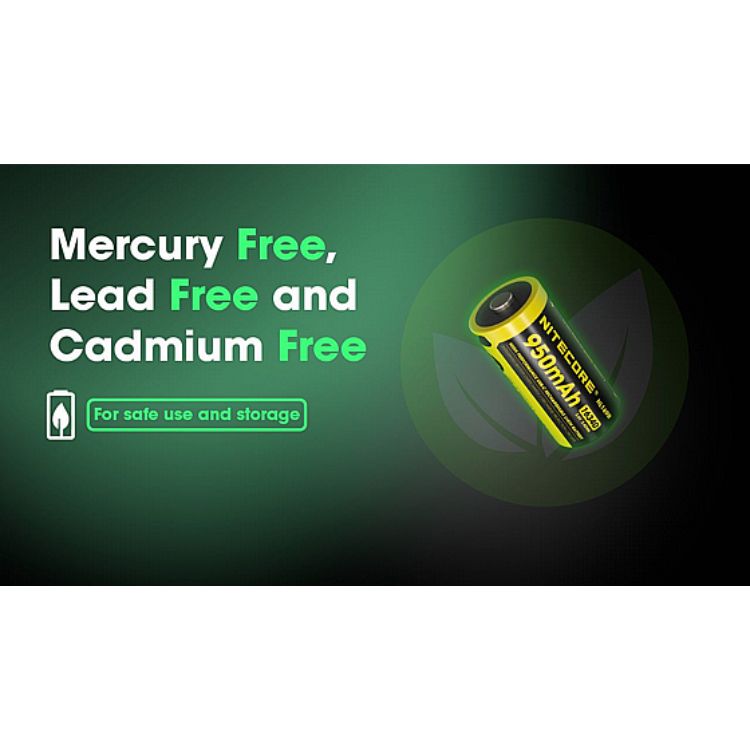 סוללת ליתיום CR123A 16340 עם טעינת USB-C של Nitecore