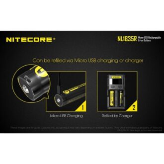 סוללת ליתיום איכותית עם טעינת USB, מסוג 18650 3500mAh של Nitecore סוללת ליתיום איכותית עם טעינת USB, מסוג 18650 3500mAh של Nitecore