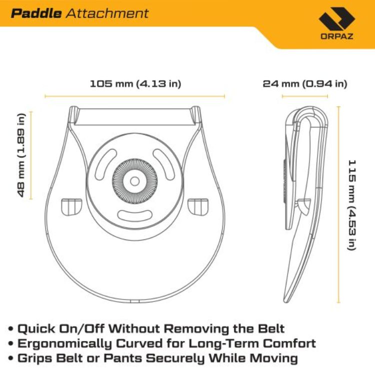 נרתיק שליפה קדמית מהירה לגלוק 17, 19 ועוד עם משתיק כוונת, ליד ימין ושמאל(6)