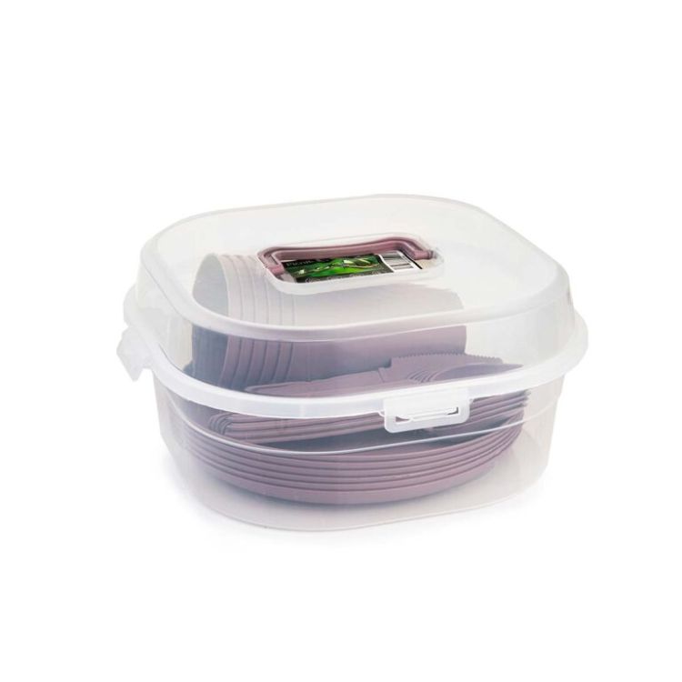 סט פיקניק רב פעמי ל-6 אנשים – צלחות, כוסות וסכו”ם – סגול(2)