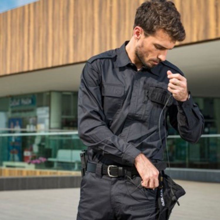 חולצה טקטית מכופתרת עם שרוול ארוך – COMBATEX – שחור (1)