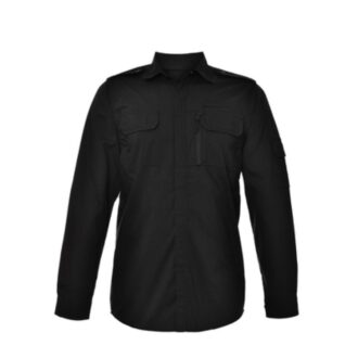 חולצה טקטית מכופתרת עם שרוול ארוך - COMBATEX - שחור