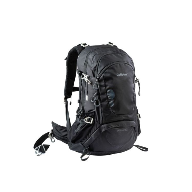 תרמיל יום למטיילים, 36 ליטר – GoNature GRIZZLY IV – שחור