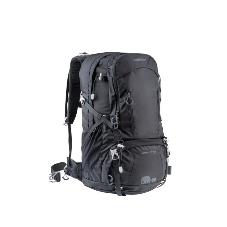 תרמיל למטיילים, 65 ליטר + 10 ל’ – GoNature MCKINLEY – שחור